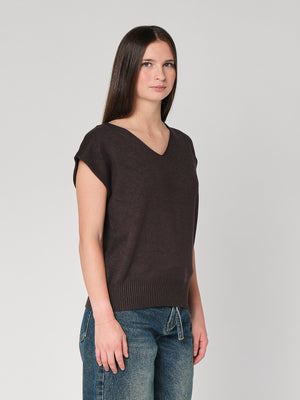 Gilet in maglia collo V