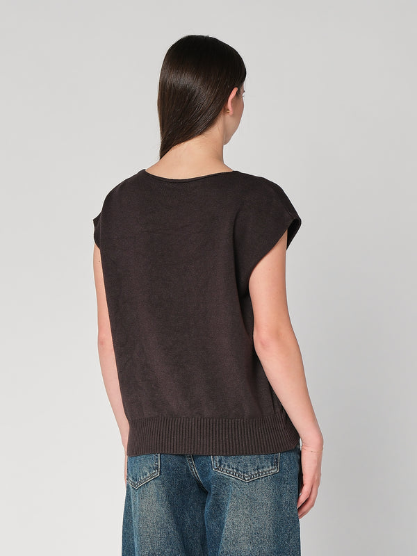 Gilet in maglia collo V