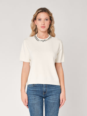 Maglia collo paillettes