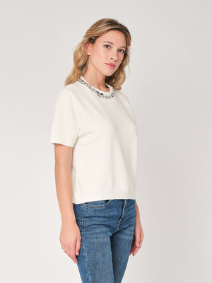 Maglia collo paillettes