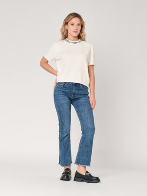 Maglia collo paillettes
