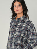 Camicia in flanella a quadri con strass
