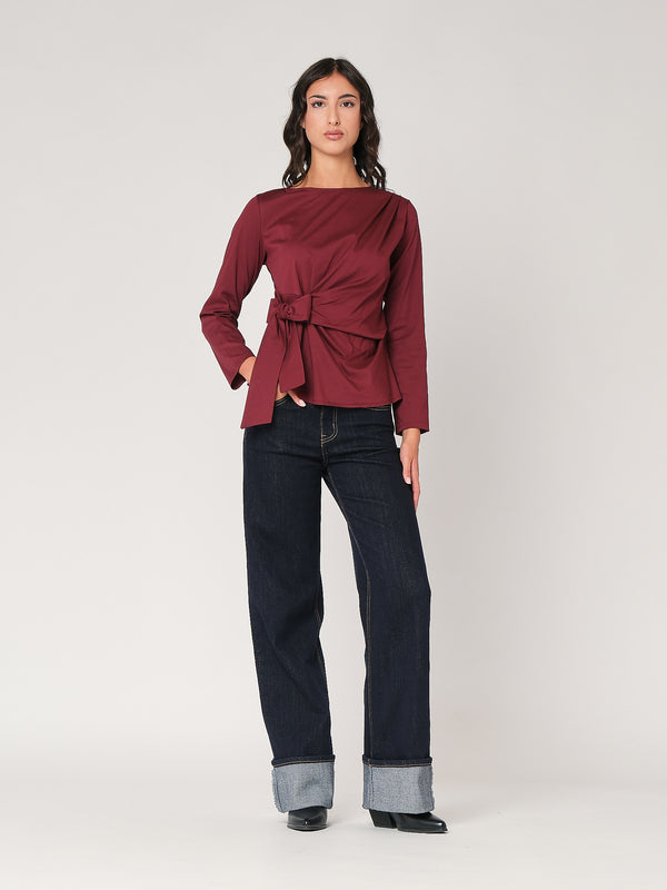 Camicia con nodo a lato
