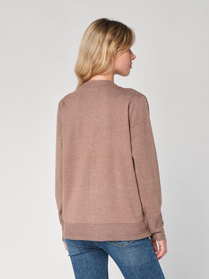 Maglia con profilo lurex e bottoni gioiello