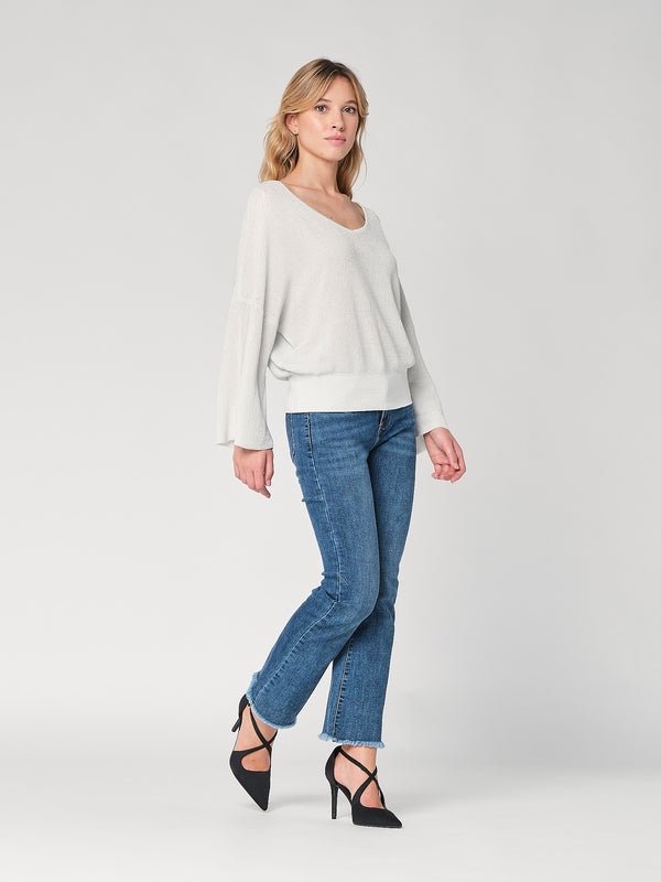 Maglia lurex collo V