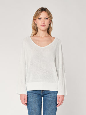 Maglia lurex collo V