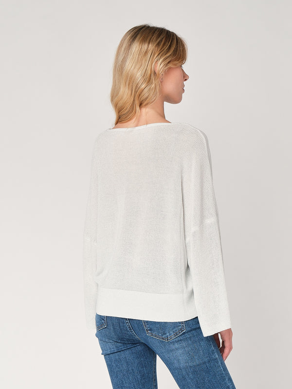 Maglia lurex collo V