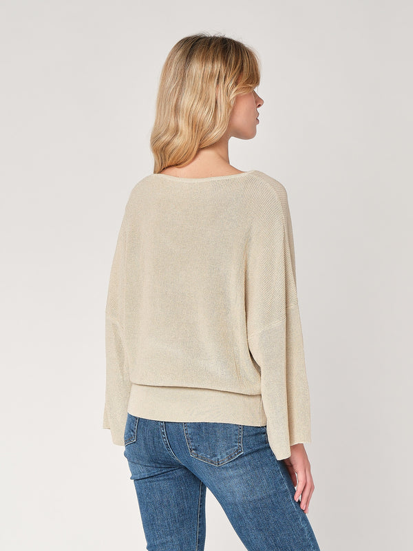 Maglia lurex collo V