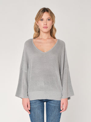 Maglia lurex collo V