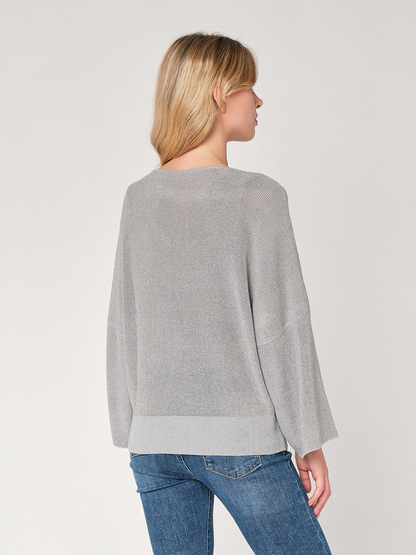 Maglia lurex collo V