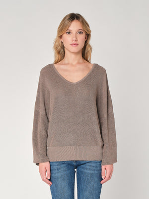 Maglia lurex collo V