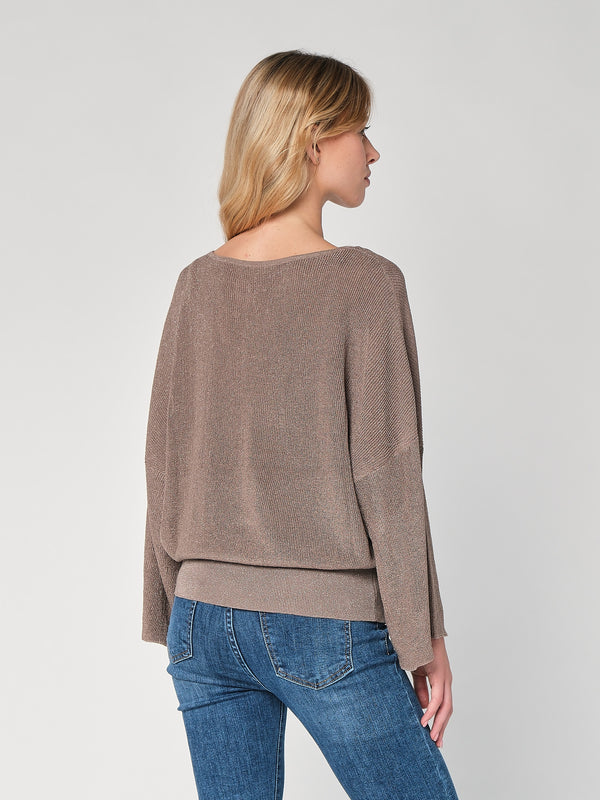 Maglia lurex collo V