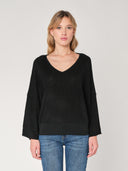 Maglia lurex collo V