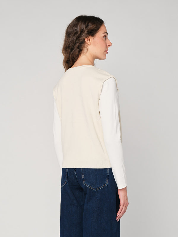 Maglia girocollo con gilet