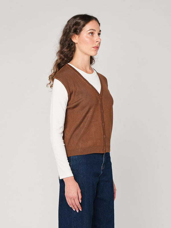 Maglia girocollo con gilet