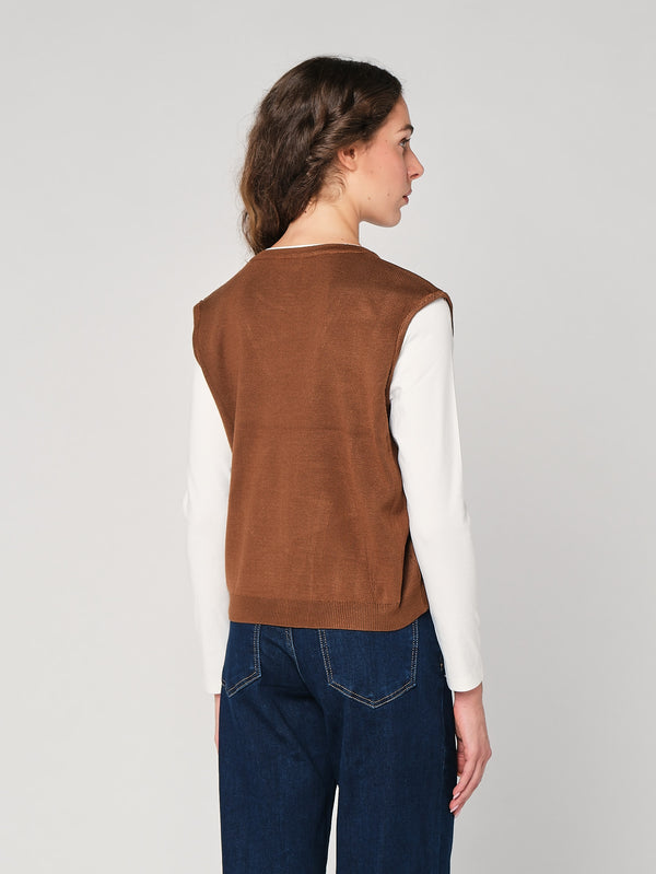 Maglia girocollo con gilet