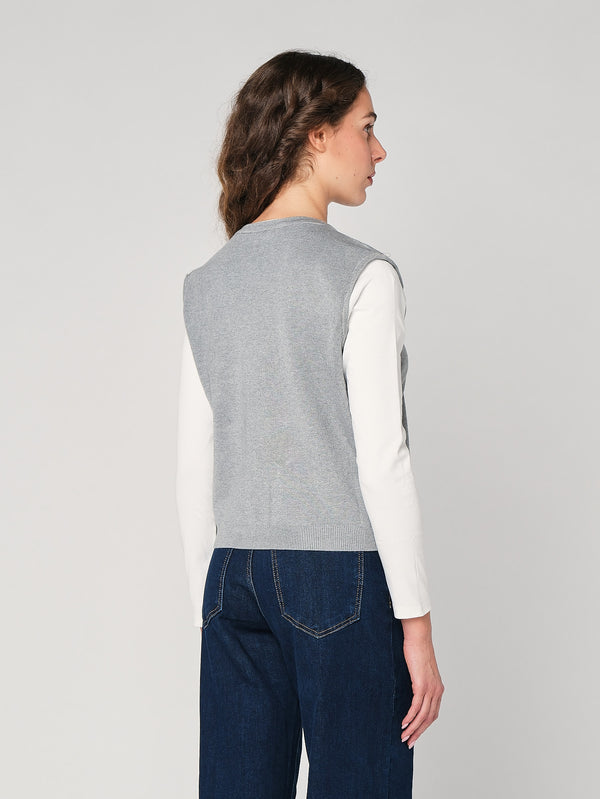 Maglia girocollo con gilet
