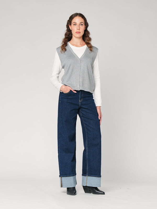 Maglia girocollo con gilet