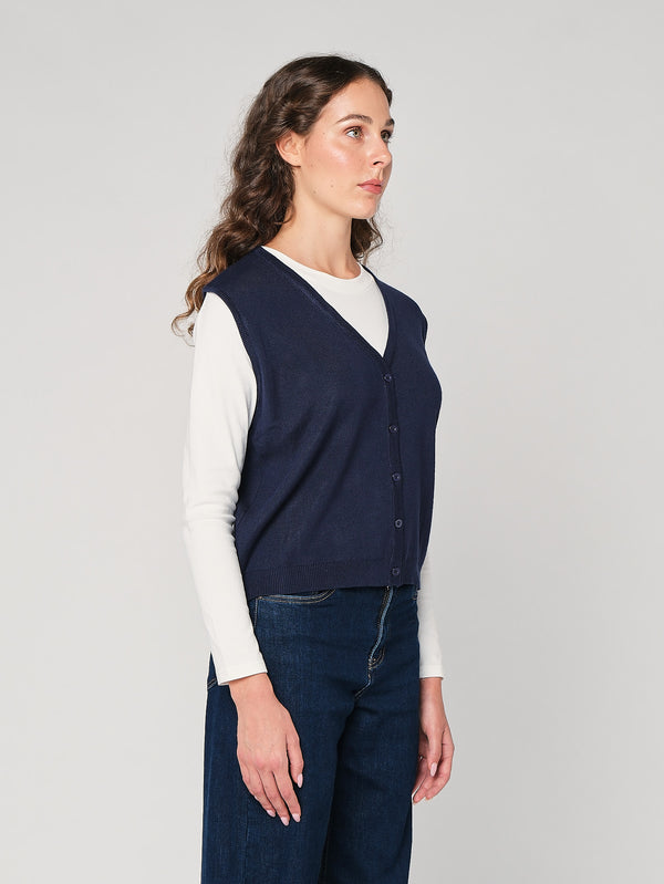 Maglia girocollo con gilet