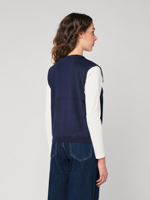 Maglia girocollo con gilet
