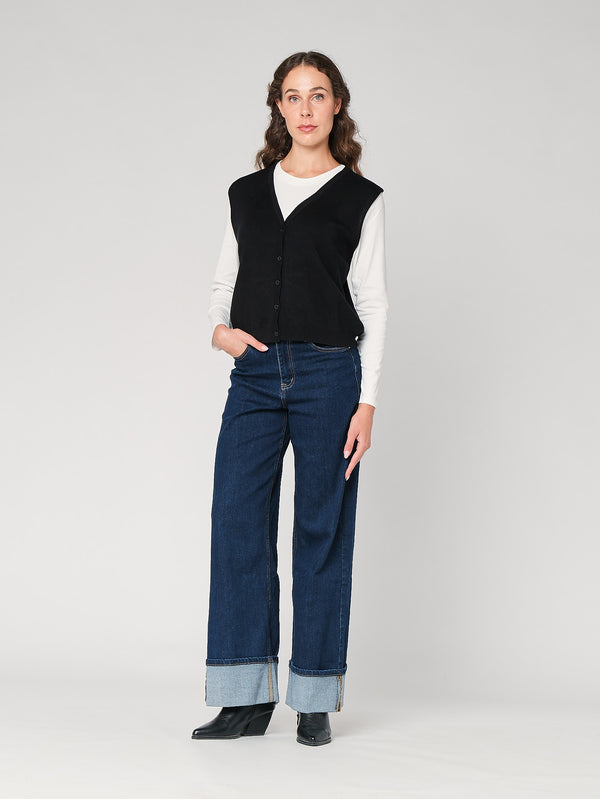 Maglia girocollo con gilet