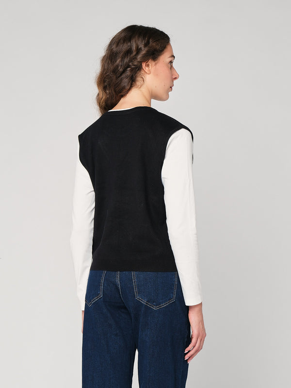 Maglia girocollo con gilet