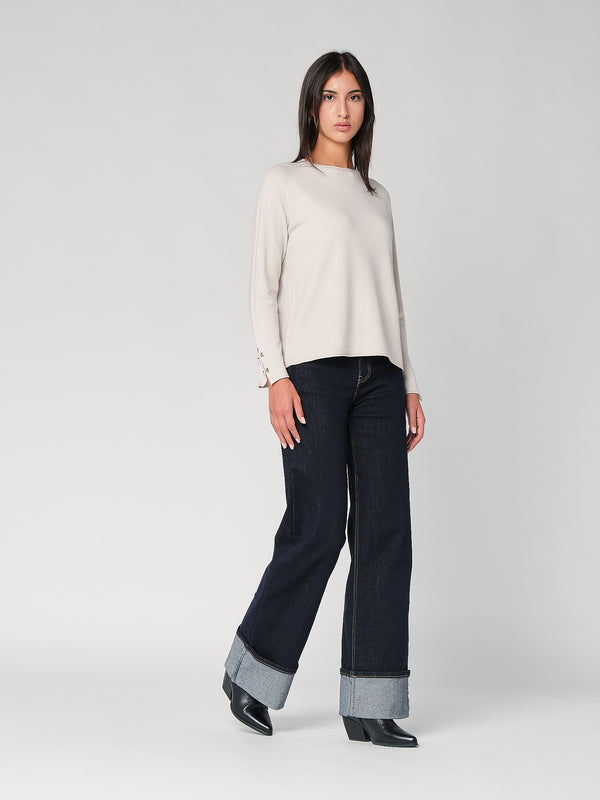 Maglia con bottoni polso