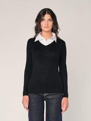 Maglia con collo a camicia