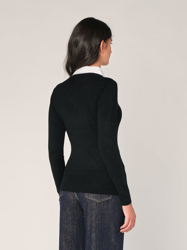 Maglia con collo a camicia