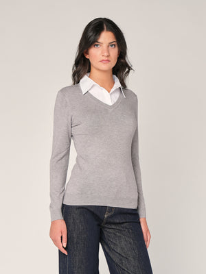 Maglia con collo a camicia