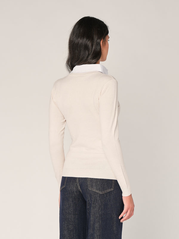 Maglia con collo a camicia