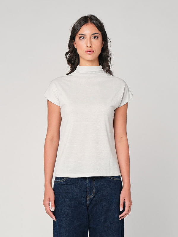 Maglia lurex collo alto