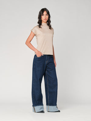 Maglia lurex collo alto