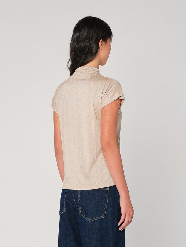 Maglia lurex collo alto