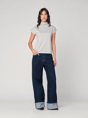 Maglia lurex collo alto