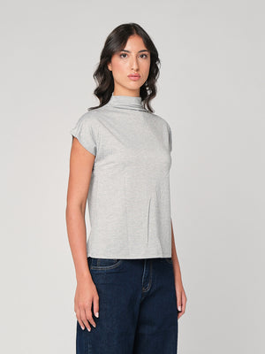 Maglia lurex collo alto
