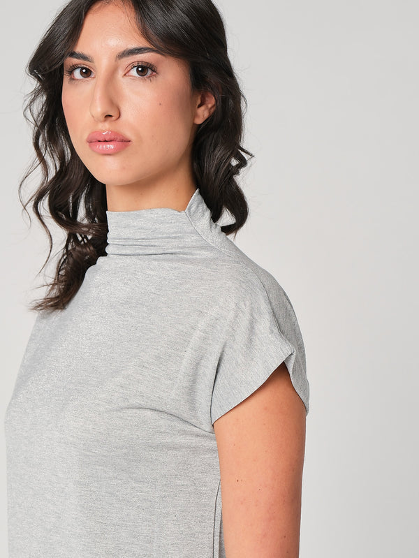 Maglia lurex collo alto