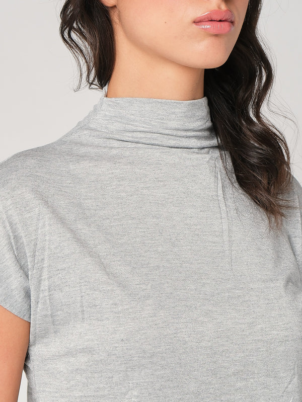 Maglia lurex collo alto