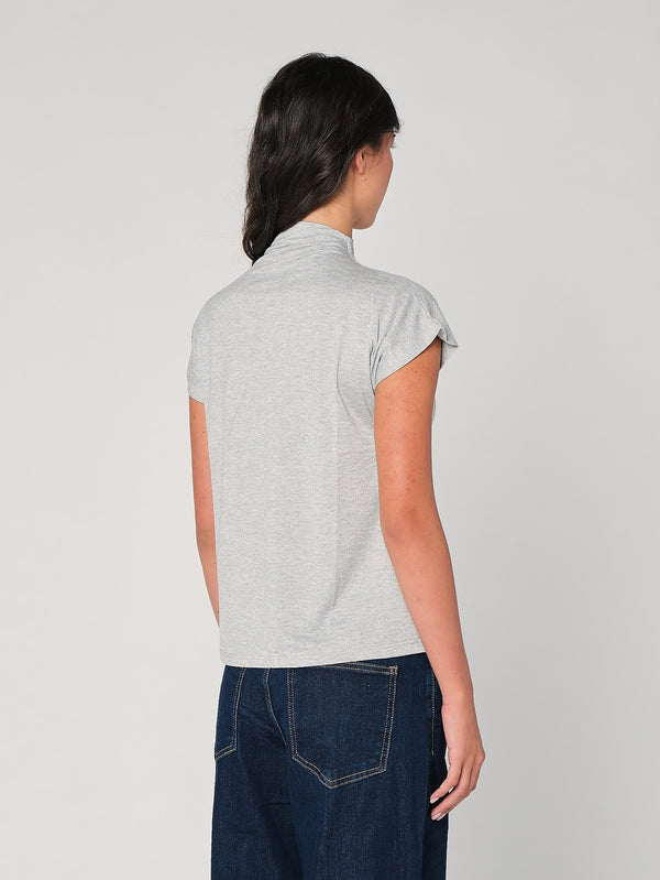Maglia lurex collo alto