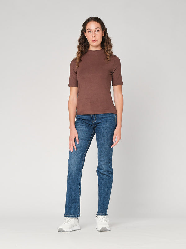 Maglia lurex collo alto