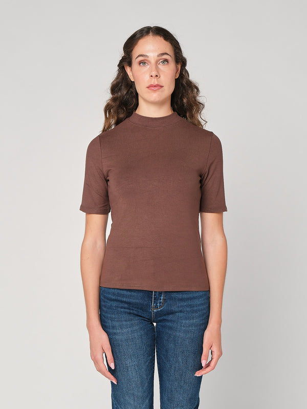 Maglia lurex collo alto