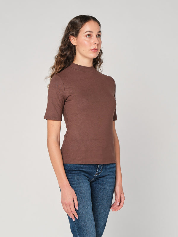 Maglia lurex collo alto