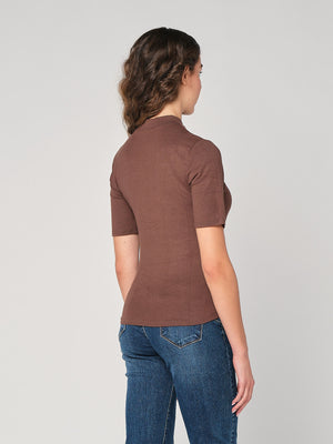 Maglia lurex collo alto
