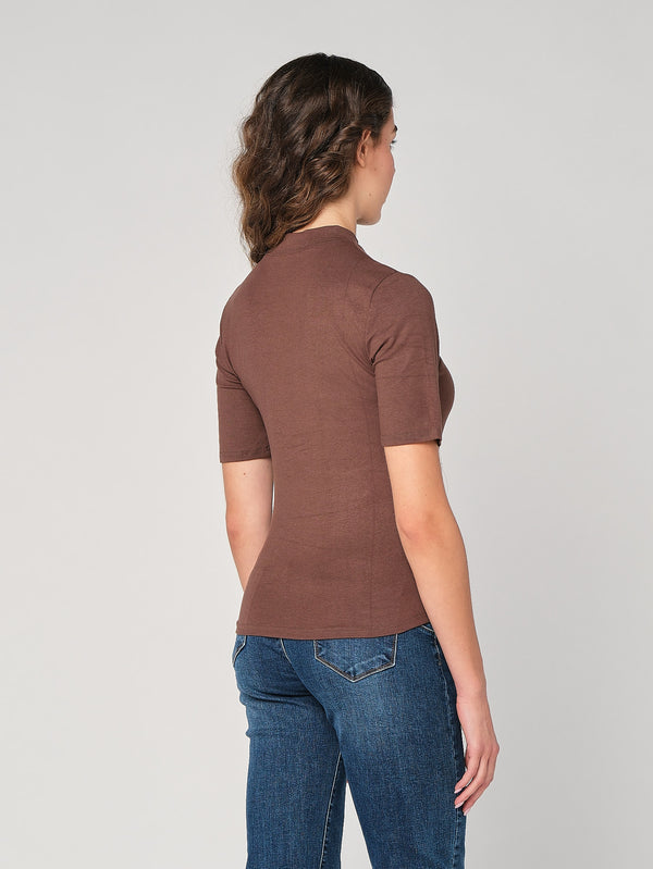 Maglia lurex collo alto