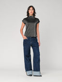 Maglia lurex collo alto