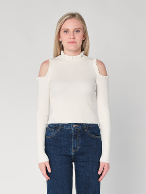 Maglia a costina spalle nude