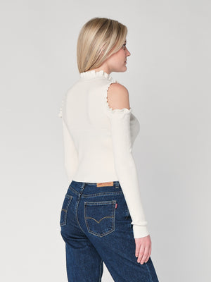 Maglia a costina spalle nude