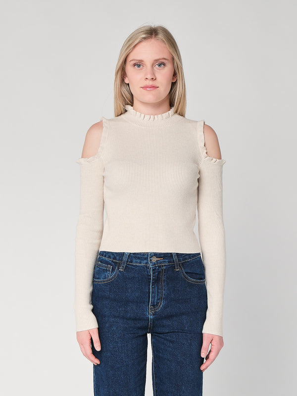 Maglia a costina spalle nude