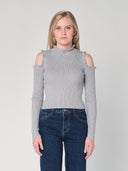Maglia a costina spalle nude