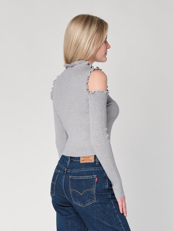 Maglia a costina spalle nude